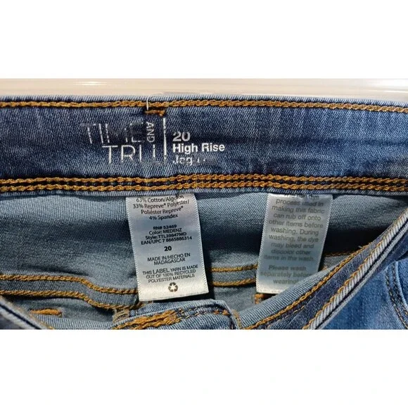 Time & Tru Core Jegging Womens Jeans High Rise Skinny SZ XXL (20) Blue Pull On - Picture 10 of 12